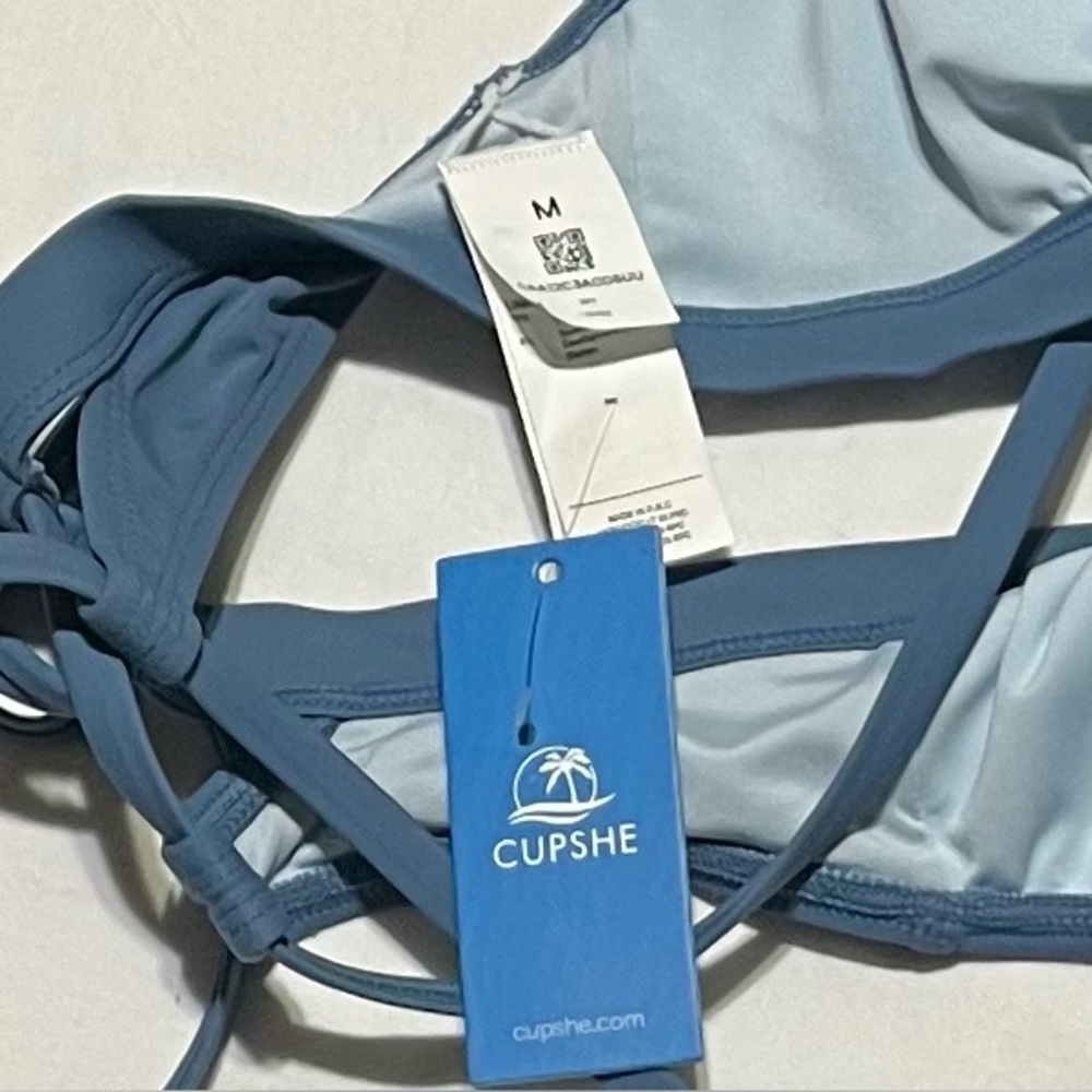 Cupshe Slate Blue Bikini Top - Picture 3 of 4